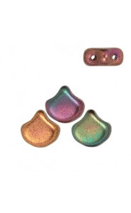 Ginko Leaf Beads 7.5x7.5mm Matte metallic bronze iris